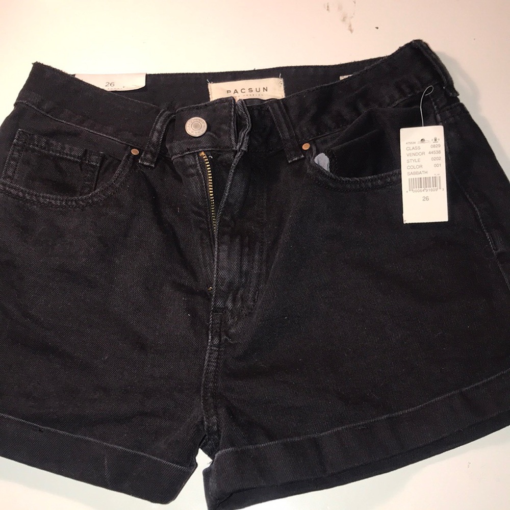 Black jean shorts